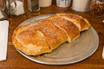Stromboli stuffed with four cheeses