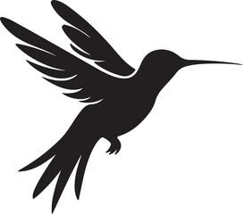 Obraz premium Hummingbird Silhouette Vector Illustration White Background