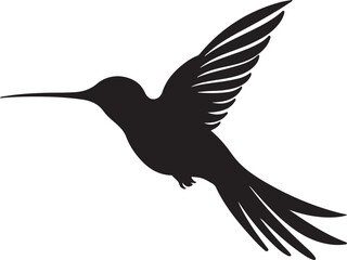 Naklejka premium Hummingbird Silhouette Vector Illustration White Background