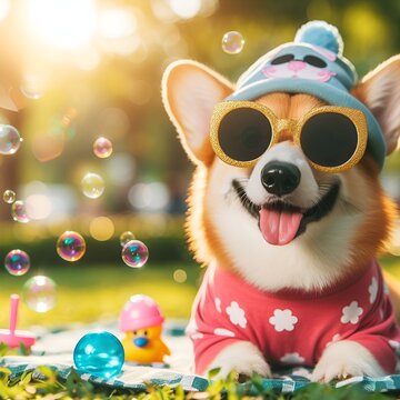 dog with sunglasses
