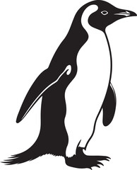 Penguin Silhouette Vector Illustration White Background
