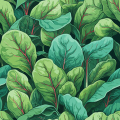 Seamless Colorful Spinach Pattern