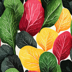 Seamless Colorful Spinach Pattern