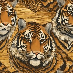 Tiger seamless pattern, leather skin of tiger