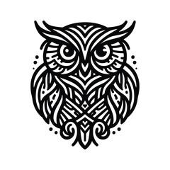 owl lineart logo vector illustration