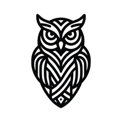 owl lineart logo vector illustration