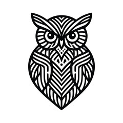 owl lineart logo vector illustration