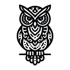 owl lineart logo vector illustration