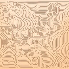 A continuous line doodle that forms a complex maze