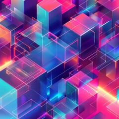 Abstract Cubes Background Illustration