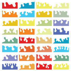 Website border, web page divider shapes. Set of Template Dividers Shapes for Website. Curve Lines, Drops, Wave Collection of Design Element for Top, Bottom Page Web Site. Divider Header big set. 11:11