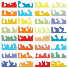 Website border, web page divider shapes. Set of Template Dividers Shapes for Website. Curve Lines, Drops, Wave Collection of Design Element for Top, Bottom Page Web Site. Divider Header big set. 11:11