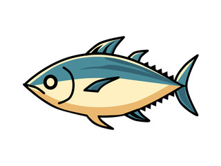 vector illustration of tuna fish in a minimalist and flat style isolated on a white background