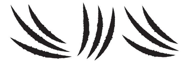 Animal Claw scratches icon vector. Cat tiger scratches paw shape. isolated on White background. Cat tiger scratches signs. 11:11