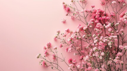 Blurry pink flowers on a wall with textures.