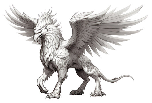 PNG Sketch griffin drawing animal representation.