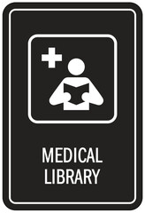 Medical library sign