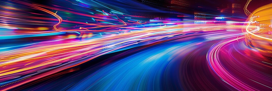 Background of long exposure photograph of city lights at 15sec f6 iso100, night, cinematic lighting, realistic