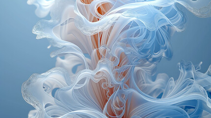 3D flowing chiffon and lace fractal, 5D dimensional, octane render