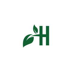 Letter H Leaf logo icon vector template