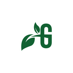 Letter G Leaf logo icon vector template