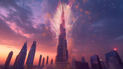 fireworks at the burj khalifa