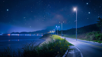 night view of the river