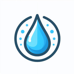 Blue rain water drop hydration icon logo