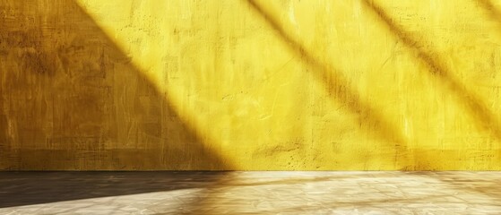 yellow concrete wall and floor with light and shadow backgrounds