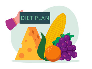 Balanced diet plan. Diet vector illustration