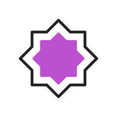 Decoration icon duotone purple black ramadan illustration