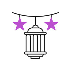 Decoration icon duotone purple black ramadan illustration