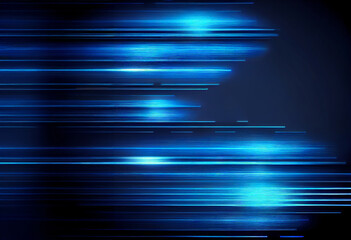 Abstract blue glowing speed lines techno sci-fi background, futuristic technology lights lines