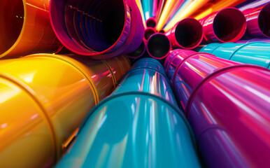 colorful plastic pipes background