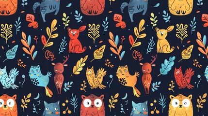 Seamless cartoon pattern wallpaper