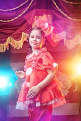 pretty girl in red dress