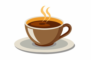 Obraz premium cup of coffee Vector illustration on white background, silhouette, bird, icon, svg, characters, Holiday t shirt, Hand drawn trendy Vector illustration, raven on a branch