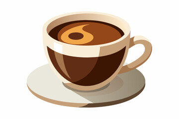 cup of coffee Vector illustration on white background, silhouette, bird, icon, svg, characters, Holiday t shirt, Hand drawn trendy Vector illustration, raven on a branch