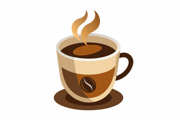 cup of coffee Vector illustration on white background, silhouette, bird, icon, svg, characters, Holiday t shirt, Hand drawn trendy Vector illustration, raven on a branch