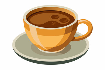 cup of coffee Vector illustration on white background, silhouette, bird, icon, svg, characters, Holiday t shirt, Hand drawn trendy Vector illustration, raven on a branch