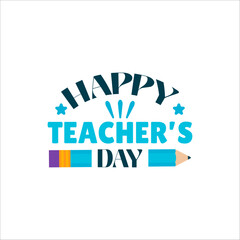 vector Happy Teacher's Day logo typography logo design icon suitable to commemorate teachers' day 