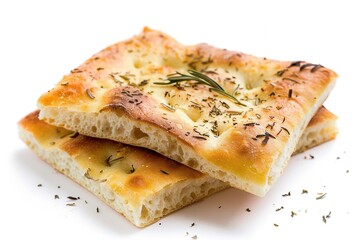 Focaccia, isolated on white