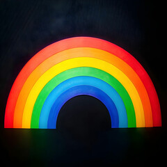 a colorful rainbow background with a black background
