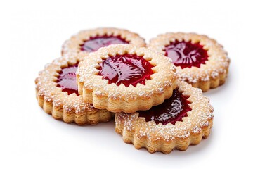 Linzer cookie, isolated on white