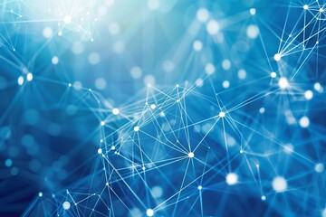 The image is of a glowing blue circuit board with blue light reflecting off of it. The circuit board is in the shape of a circle.