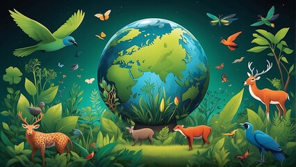 Celebrating Biological Diversity: Illustration for International Day
