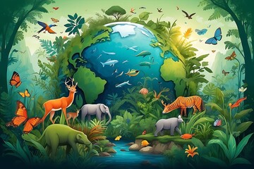 Celebrating Biological Diversity: Illustration for International Day