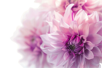 Closeup of a pink dahlia flower isolated on a transparent background