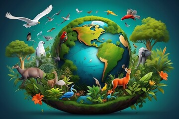 Celebrating Biological Diversity: Illustration for International Day