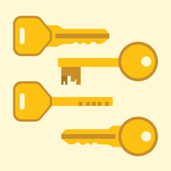Golden Keys Vector Illustration